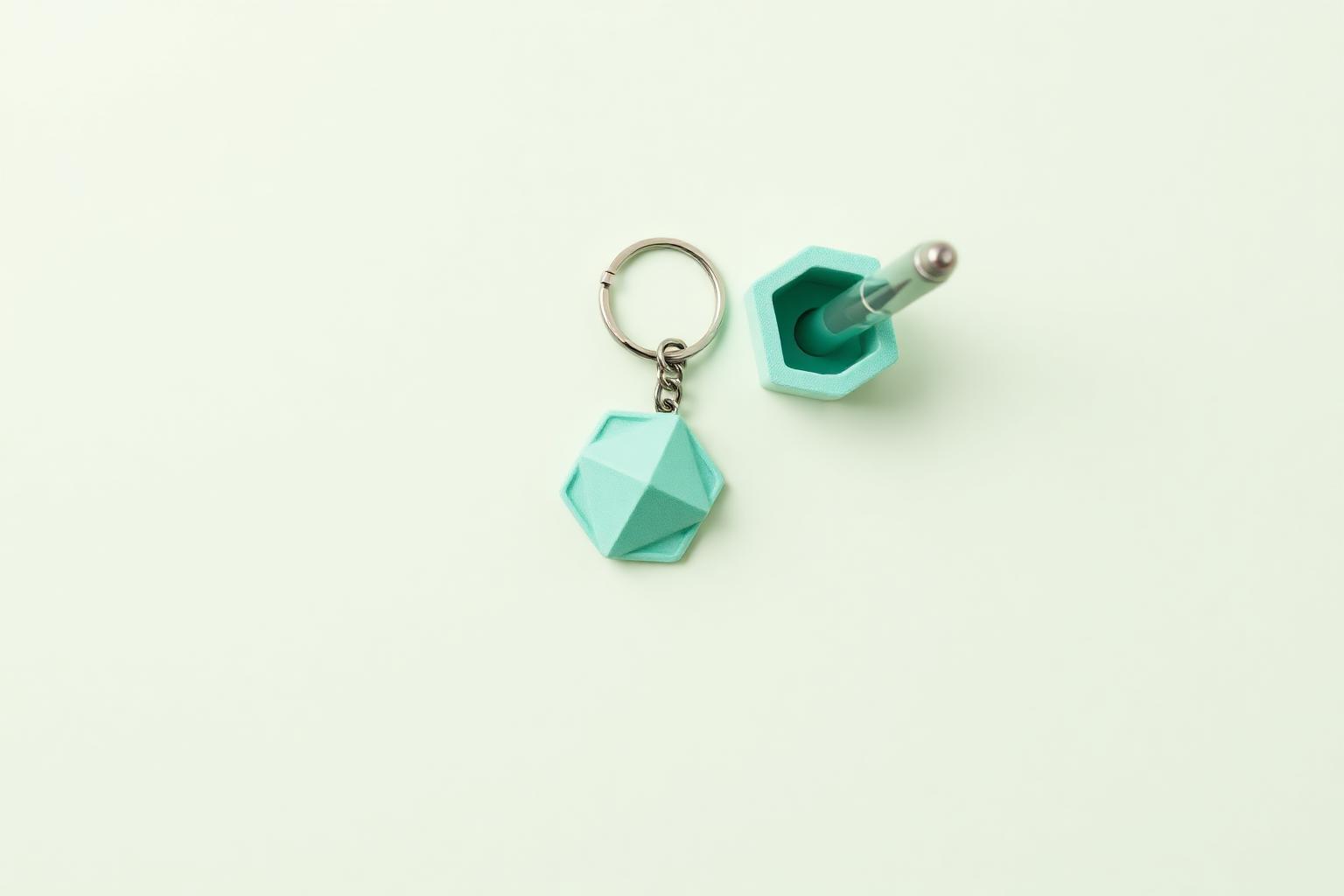 3D printed keychain and pen holder